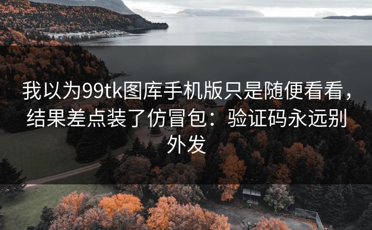 我以为99tk图库手机版只是随便看看，结果差点装了仿冒包：验证码永远别外发