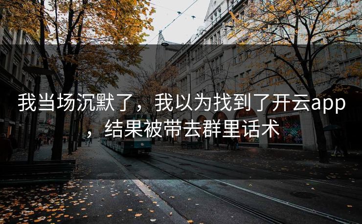 我当场沉默了，我以为找到了开云app，结果被带去群里话术